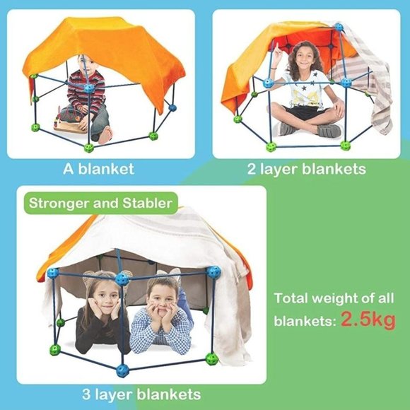 "Tinker" Toy Style Kids Fort Building Set STEM - Picture 2 of 6